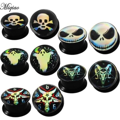 Miqiao 2PCS Acrylic Ear Gauges Plug Ear Expander Screw Punk Double Flared Ear Stretcher Piercing Ear Tunnel Jewelry Piercing