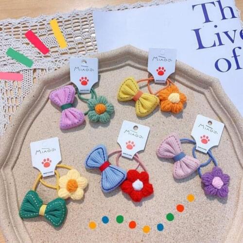 Small Flower Elastic Hair Band For Girls Butterfly Hair Accessories Set Kids Children Hair Ring Hair Rope Kids Hair Styling Tool