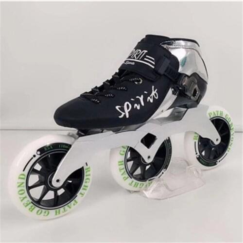 Carbon Fibre Inline Speed Skates Patines 3 4 wheels Professional Race Shoes for Marathon Asphalt Ground Road Skating 85A30-45