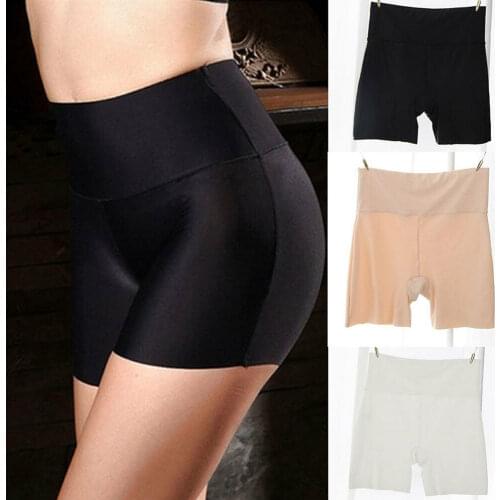 Sexy Lady Panties Elastic Safety Shorts Women Leggings Underwear High Waist Emptied Seamless Basic Plain Underwear Black&White