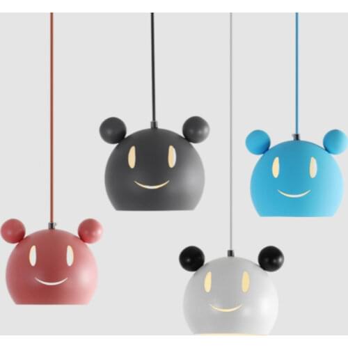 Nordic Pendant Light Cartoon Mickey Hanging Lighting Dining Chandelier Childrens Room Bedroom Living Room Kitchen Bedside Lamp