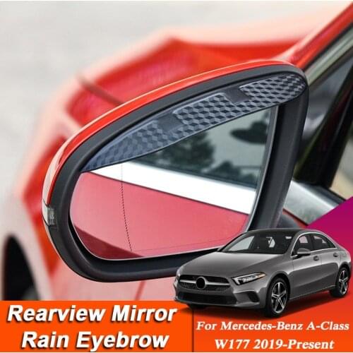 Car-styling For Mercedes-Benz A-Class W177 2019-Present Carbon Fiber Rearview Mirror Eyebrow Rain Shield Anti-rain Cover Sticker