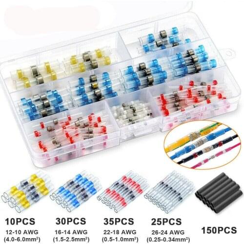 Heat-Shrinkable Sleeve Wire Connector Waterproof IP67 Copper seal terminals Solders Sleeve Tube Electrical Insulated Kit Set