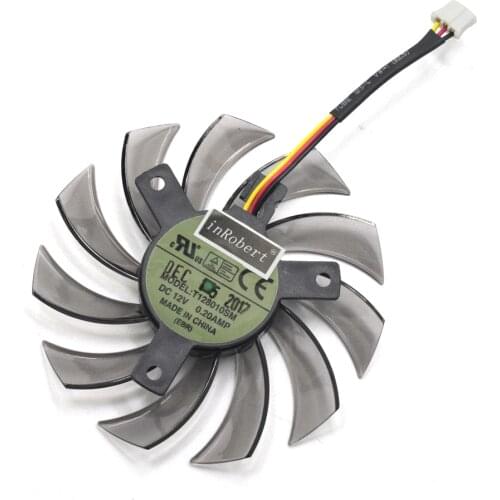 Everflow T128010SM 75mm 3Pin 3Wire Cooler Fan Replace For Gigabyte GTX580 GTX670 560TI R9 280X HD5870 5770 Graphics Card