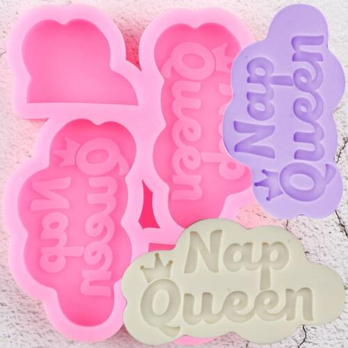 Disney Nap Queen Crown Straw Topper Silicone Mold Chocolate Candy Fondant Cake Decorating Tools Keychain Epoxy Resin Moulds