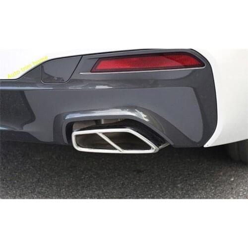Rear Tail Exhaust Tip Pipe Exhaust Accessories Cover Trim Fit For BMW 5 Series Sedan G30 530i 2017 - 2020 Stainless Steel