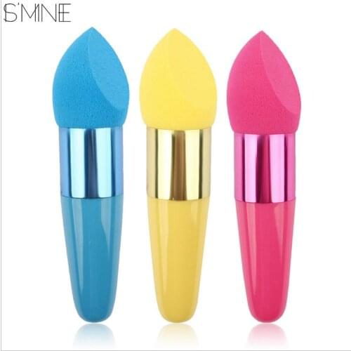 Women Cosmetic Liquid Cream Foundation Concealer Sponge Lollipop Make Up Brush Sponge Beauty Cosmetic Puff with Handle T0290