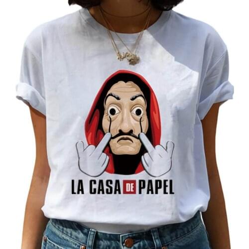 Ladies Summer T Shirt Casual Short Sleeves Maycaur The House of Paper Money Heist Women La Casa De Papel T-shirts Funny Tee