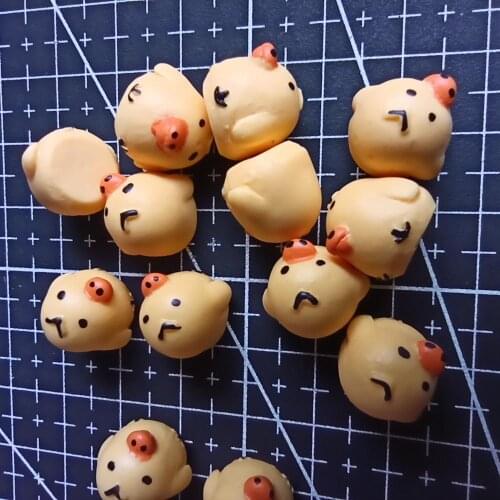 1pcs/lot resin Simulated animal lovely chicken 14mm Cabochons Jewelry Phone Hairpin Headwear DIY