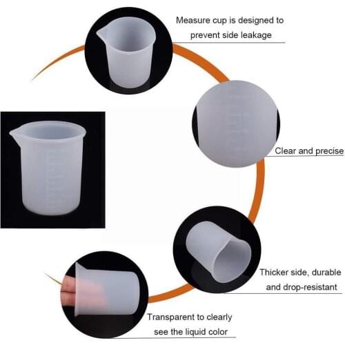 1pc 100ml Silicone Measuring Cup Handmade DIY Jewelry Epoxy Resin Cups Tools Mold Making Kitchen With Wash-free Scale Pract C9M3