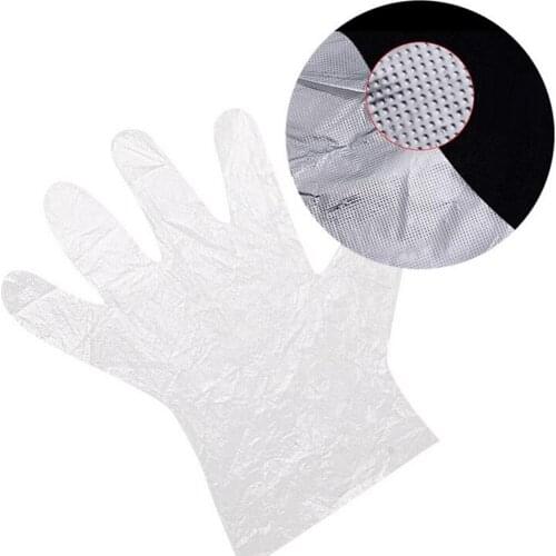 100pcs Plastic Thin Disposable Gloves Kitchen Food Service Glove Transparent