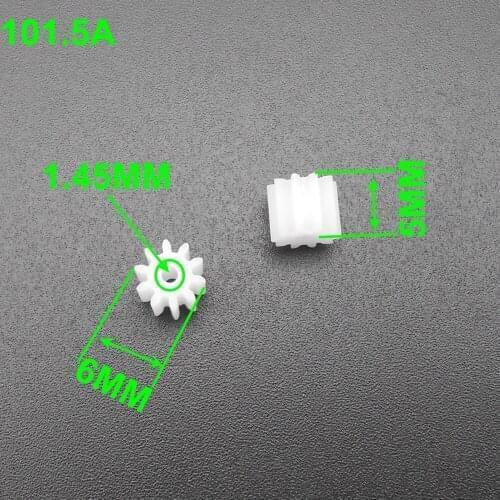 1000PCS 0.5M 0.5 Modulus Plastic Spur Gear T=10 Aperture 1.5mm 1.45MM DIY Model Accessories 10 Teeth 5MMX6MM 10T 1.5A 101.5A 5X6