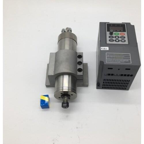 380V 2.2KW 3HP ER20 Air Cooled 80MM 4 Bearing Spindle Motor +3.7kw Inverter VFD+ Bracket Kit for CNC Engraving Router