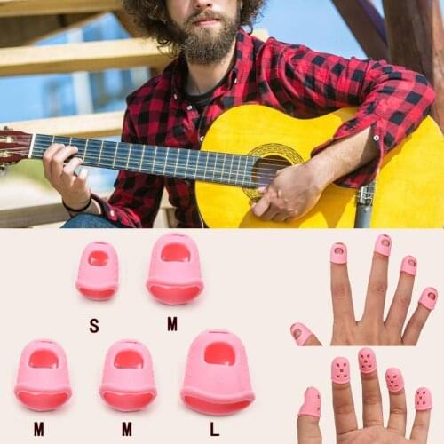 5Pcs/set Multifunction Silicone Thimble Tip Guitar Finger Guards DIY Crafts Tool Finger Covers Needlework Accessories