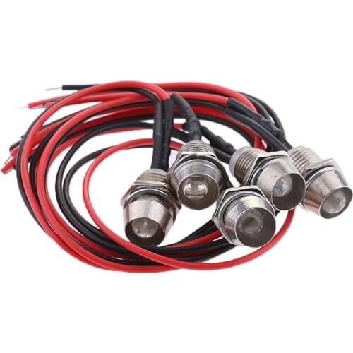 5pcs Low Power Consumption White LED Car Dash Instrument Panel Indicator Light