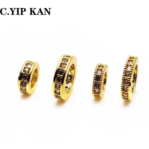 6mm8mm brass gilt large hole gasket beaded spacer DIY bracelet jewelry necklace jewelry accessories