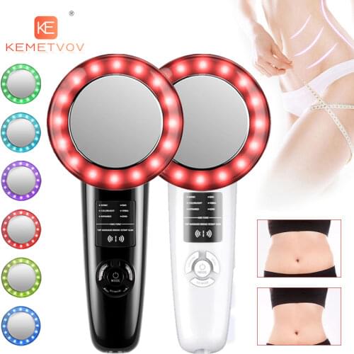 6 In 1 EMS Body Slimming Massager RF Ultrasonic Cavitation Anti Cellulite Massage Fat Burner Weight Loss Face Skin Care Tool