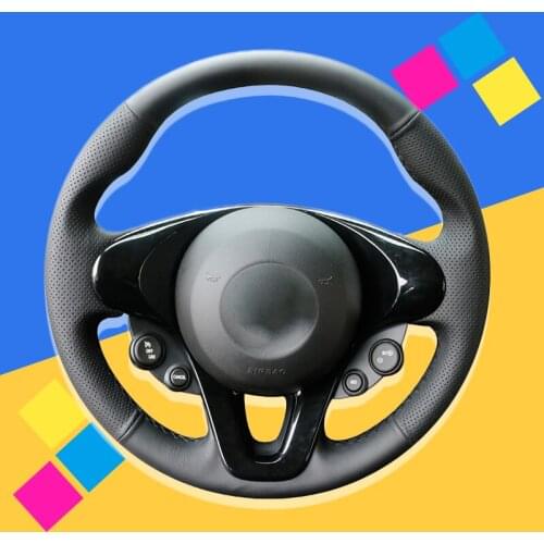 Auto Braid On The Steering Wheel Cover for Smart New Fortwo Forfour 2015 2016 2017 Car Covers Interior Accessories Car-styling