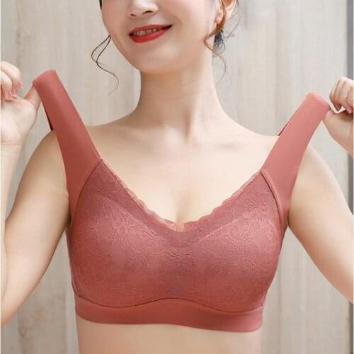 Sexy Thai Latex Womens Bra Underwear Breathable V-Neck Gather Seamless Girl Bralette Wireless Push Up Brassiere Ladies Lingerie