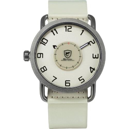 Caribbean Rough Shark Sport Watch Top Brand Luxury Men Turntable Second Waterproof Quartz Black Leather relogio masculino /SH522