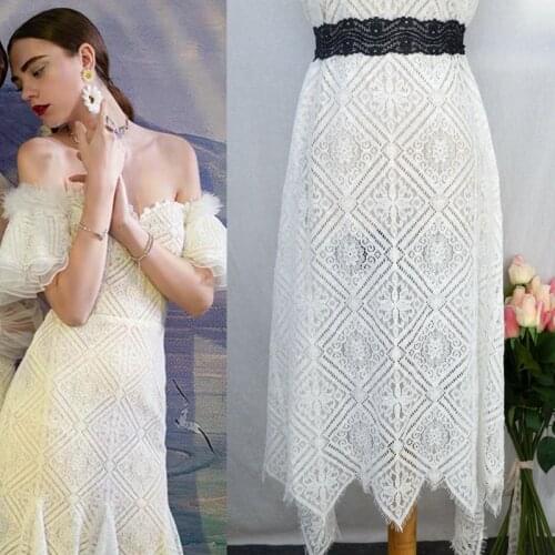 150CM width French Boutique black and white bone line eyelash lace accessories wedding dress clothing width 1.5 meters