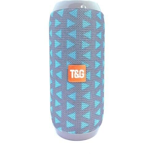 Cylinder Waterproof Bluetooth Speaker FM Radio Light Blue extended bass and treble, wireless HiFi portable speaker