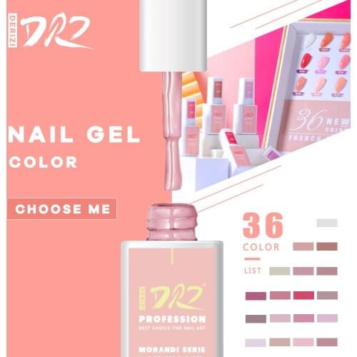 DERIZI French Manicure Nude Pink Color Gel Nail Polish UV Nail Gel Lak Primer Soak Off Nail Art Gel Varnish Gelpolish Manicure