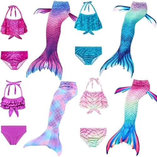 2020 Kids Children Mermaid Tails for Swimming Mermaid Tail Girls Cosplay Clothes Costumes New Bikini Set Suit Bathing Swimsuit