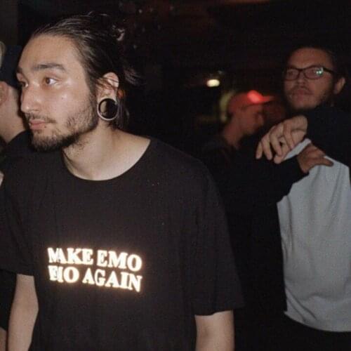 Make Emo Emo Again Black Cotton Tee Reflective Non-synthetic Unisex T-shirt