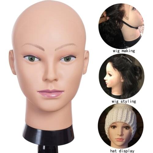 Mannequin Wig Stand Head with Holder Hair Salon Supplies Manikin Sewing Head for Wigs Styling and Display with free Clamp