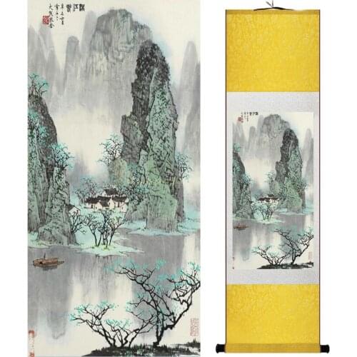 Mountain and River painting Chinese scroll painting landscape art painting home decoration picture 041711