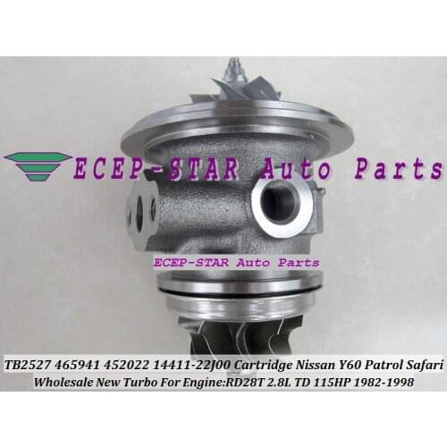 Turbo CHRA Cartridge TB2527 465941 465941-0002 465941-0001 452022 14411-22J04 For NISSAN Y60 Patrol Safari 1982-98 RD28T 2.8L TD