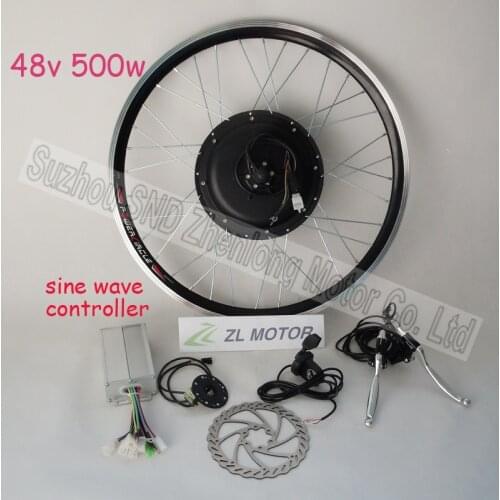 ZL MOTOR Bicycle conversion kit include hub motor 500w 48V brushless dc motor BLDC sine wave controller G-S024
