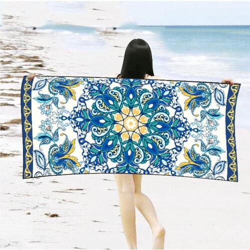 150*70 Summer Beach Towel for Adults Geometric Print Absorbent Shower Bath Towel Quick Dry Bath Mat Beach Towel Travel Blanket
