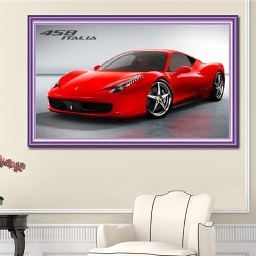 5d DIY Diamond Painting Cartoon Car Fashion Red Ferrari Diamond Embroidery Kit Full Round Diamond Mosaic Sales Home Decor Gift