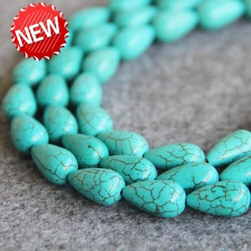 New For Necklace 7*15mm Drop Natural Turkey Stone Beads Howlite DIY Loose Accessory Parts Women Girl Gifts Jewelry Making Design