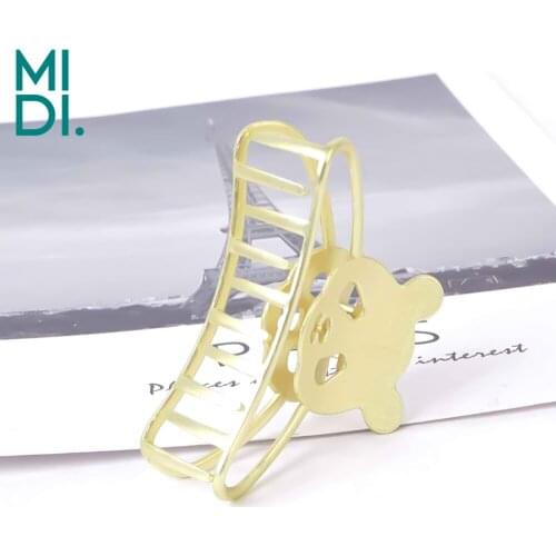 New Women Geometric Hair Claw Clamps Metal Hairpins Cute Bear Moon Shape Hair Clip Headwear Girls Hair Decoration Accessories