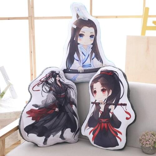 New 50cm Mo Dao Zu Shi Cartoon Figure Pillow Wei Wuxian LanWangji Doll Bolster Pillow Anime Around