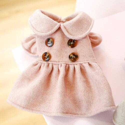 Doll Collar Cat Clothes Dogs Dress Autumn Winter Female Sweet Princess Pet Clothing Yorkies Chihuahua Puppy Skirt Pets Supplies