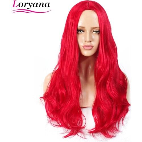 Loryana Hair Long Boby Wave Red Color Available Wigs For Women Synthetic Hair High Temperature Fiber wigs