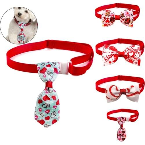 Valentines Day Bowknot Neckties Pet Dog Bow Ties Love Style Cat Bowties For Small Dogs Supplies