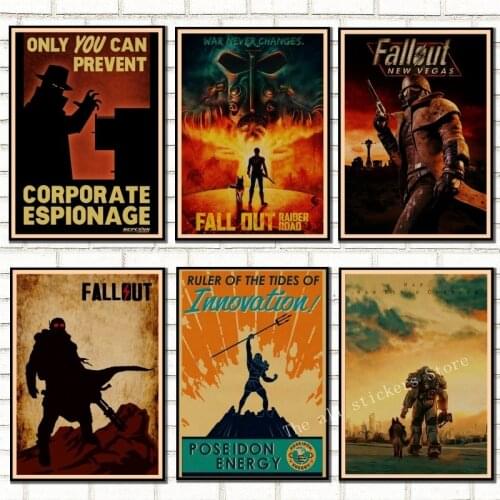 Fallout 4 - DLC Nuka world.Fallout 3 4 Game Poster Home Furnishing decoration Kraft Game Poster Drawing core Wall stickers/9005