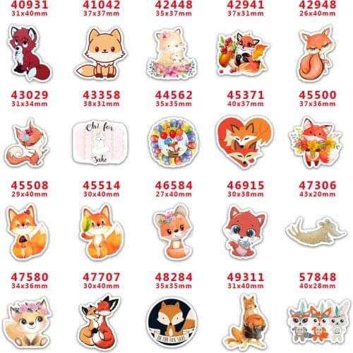 DIY Craft Supplies Sewing Accessories Cartoon Fox Printed Planar Resins Mold 30 Pieces. PR-40931
