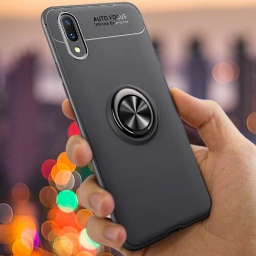 For VIVO X21 UD Case Cover Shockproof Metallic Ring Armor Back Case For Vivo X21 Car Ring Holder Stand Protect Shell (S0517)