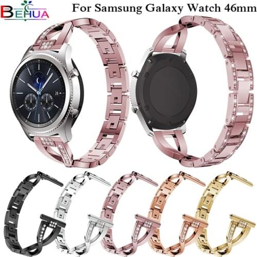 46mm watch band For samsung Galaxy watch Replacement Alloy diamond woman luxury Wristband For samsung Galaxy watch strap 22mm