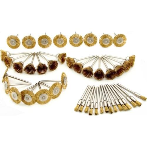 Copper Wire Brush Set Cup/Wheel Brush for Rotary Tool Drills Grinders