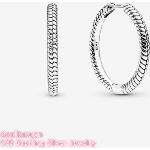 2021 Autumn 100% 925 Sterling Silver Rose gold Moments Charm Hoop Earrings Original European Style Brand Women Jewelry