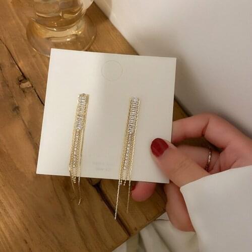 2020 Korean New Fashion Temperament Geometric Earrings Exquisite Simple Long Tassel Pendant Earrings Elegant Ladies Jewelry