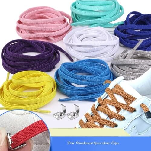 1 Pair Unisex Lazy laces New No Tie Shoe laces Elastic Shoelaces Outdoor Leisure Sneakers Quick Safety Flat Shoelace Kids Adult