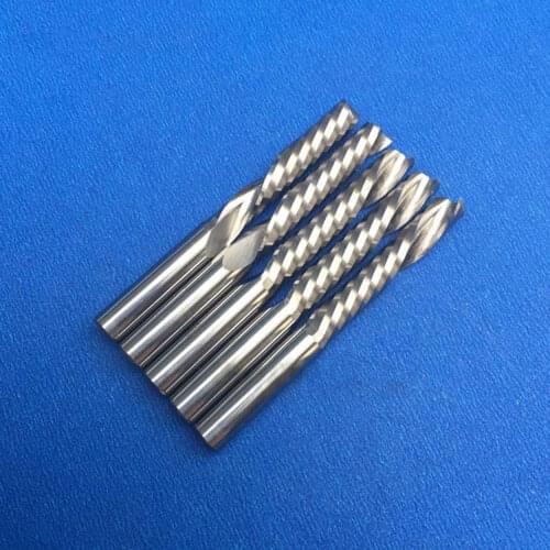 5pcs 6mm x32mm Solid Carbide CNC Router Bits Single Flutes Spiral End Mills Single Flutes Milling Spiral Cutter